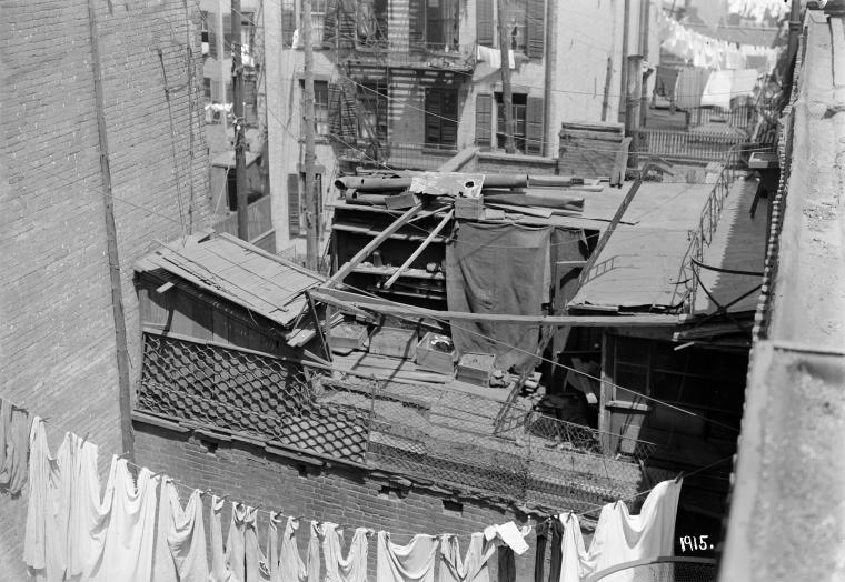 This image was taken by the New York City Tenement House Department in around 1902 most likely to contribute to health code regulation and enforcement. Image courtesy of the NYPL.