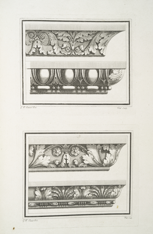 These cornice models were most likely originally inspired by Roman stone carving. Though made of metal, our cornice would have maintained the styles and themes of much grander stone-carved cornices. Image courtesy of the NYPL.